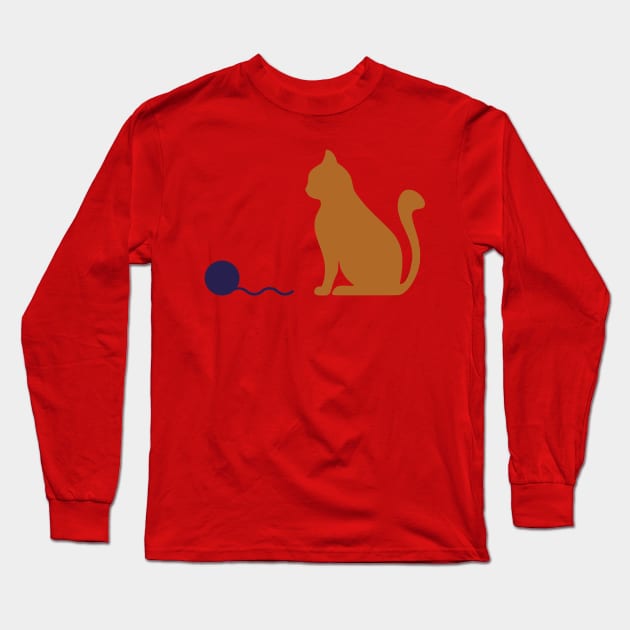 Cat Long Sleeve T-Shirt by Gary Whalley Design